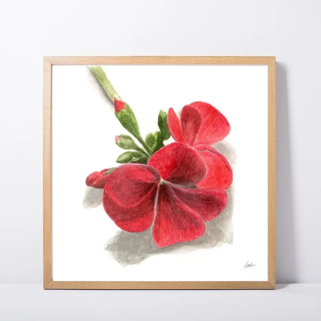 Red Flowers Daily Painting Art Print